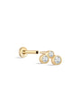 kosiner jewelry 14K Solid Gold Bezel Zircon Ear Piercing Stud