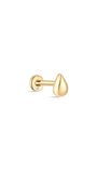 kosiner jewelry 14K Solid Gold Water Drop Glossy Ear Piercing Stud