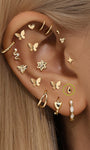 kosiner sieraden 14K massief gouden waterdruppel glanzende oorpiercing Stud