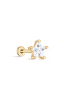 kosiner sieraden 14K massief gouden pentagram zirkoon oor piercing stud