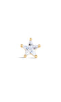 kosiner sieraden 14K massief gouden pentagram zirkoon oor piercing stud