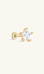 kosiner sieraden 14K massief gouden pentagram zirkoon oor piercing stud