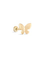 kosiner jewelry 14K Solid Gold Butterfly Glossy Ear Piercing Stud