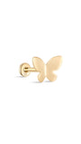 kosiner jewelry 14K Solid Gold Butterfly Glossy Ear Piercing Stud