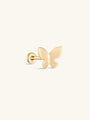 kosiner jewelry 14K Solid Gold Butterfly Glossy Ear Piercing Stud