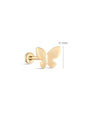 kosiner jewelry 14K Solid Gold Butterfly Glossy Ear Piercing Stud