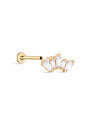 kosiner jewelry 14K Solid Gold Crown Zircon Ear Piercing Stud