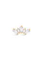 kosiner jewelry 14K Solid Gold Crown Zircon Ear Piercing Stud