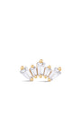 kosiner jewelry 14K Solid Gold Crown Zircon Ear Piercing Stud