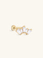 kosiner jewelry 14K Solid Gold Crown Zircon Ear Piercing Stud