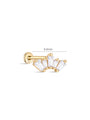 kosiner jewelry 14K Solid Gold Crown Zircon Ear Piercing Stud