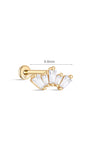 kosiner jewelry 14K Solid Gold Crown Zircon Ear Piercing Stud