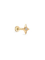 kosiner jewelry 14K Solid Gold Sparkly Flare Star Ear Piercing Stud