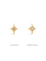 kosiner jewelry 14K Solid Gold Sparkly Flare Star Ear Piercing Stud