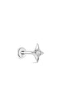 Kosiner joias em ouro maciço 14K brilhante flare estrela piercing de orelha