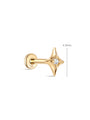 kosiner jewelry 14K Solid Gold Sparkly Flare Star Ear Piercing Stud