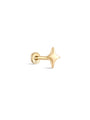 kosiner jewelry 14K Solid Gold Shining Star Glossy Ear Piercing Stud