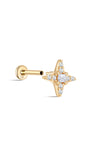 kosiner sieraden 14K massief goud Pave stralende ster oor piercing stud