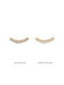 kosiner jewelry 14K Solid Gold Pave Crescent Ear Piercing Stud