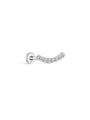 kosiner jewelry 14K Solid Gold Pave Crescent Ear Piercing Stud