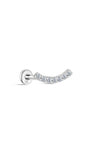 kosiner jewelry 14K Solid Gold Pave Crescent Ear Piercing Stud