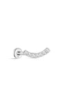 kosiner jewelry 14K Solid Gold Pave Crescent Ear Piercing Stud