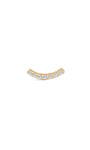 kosiner jewelry 14K Solid Gold Pave Crescent Ear Piercing Stud