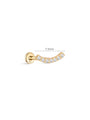 kosiner jewelry 14K Solid Gold Pave Crescent Ear Piercing Stud