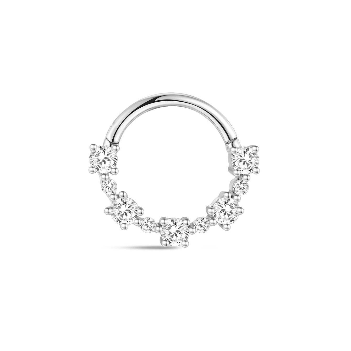 kosiner jewelry 14K Solid Gold Crystal Daith Ear Piercing Ring Hoop