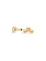 kosiner jewelry 14K Solid Gold Triple Ball Ear Piercing Stud