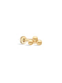 kosiner jewelry 14K Solid Gold Triple Ball Ear Piercing Stud