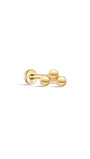 kosiner jewelry 14K Solid Gold Triple Ball Ear Piercing Stud
