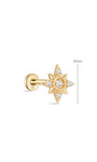 Kosiner bijoux 14K solide quatrefeuille Zircon oreille Piercing Stud