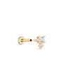 kosiner jewelry 14K Solid Gold Splicing Zircon Ear Piercing Stud