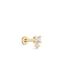 kosiner jewelry 14K Solid Gold Splicing Zircon Ear Piercing Stud