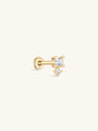 kosiner jewelry 14K Solid Gold Splicing Zircon Ear Piercing Stud