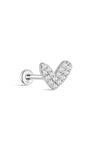 Kosiner Jewelry - Piercing para oreja de oro macizo de 14 quilates con circonita Love Me