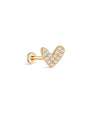 kosiner jewelry 14K Solid Gold Love Me Zircon Ear Piercing Stud