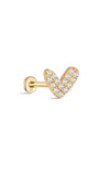 kosiner jewelry 14K Solid Gold Love Me Zircon Ear Piercing Stud