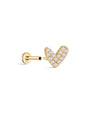 kosiner jewelry 14K Solid Gold Love Me Zircon Ear Piercing Stud