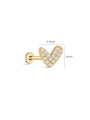 kosiner jewelry 14K Solid Gold Love Me Zircon Ear Piercing Stud