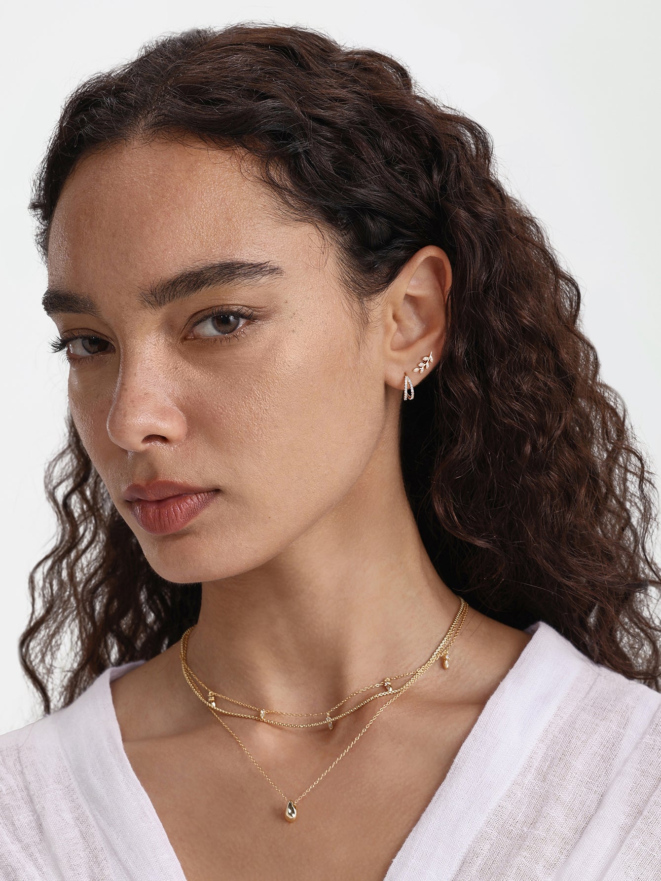 14K Solid Gold Leaf Fashion Flat Back