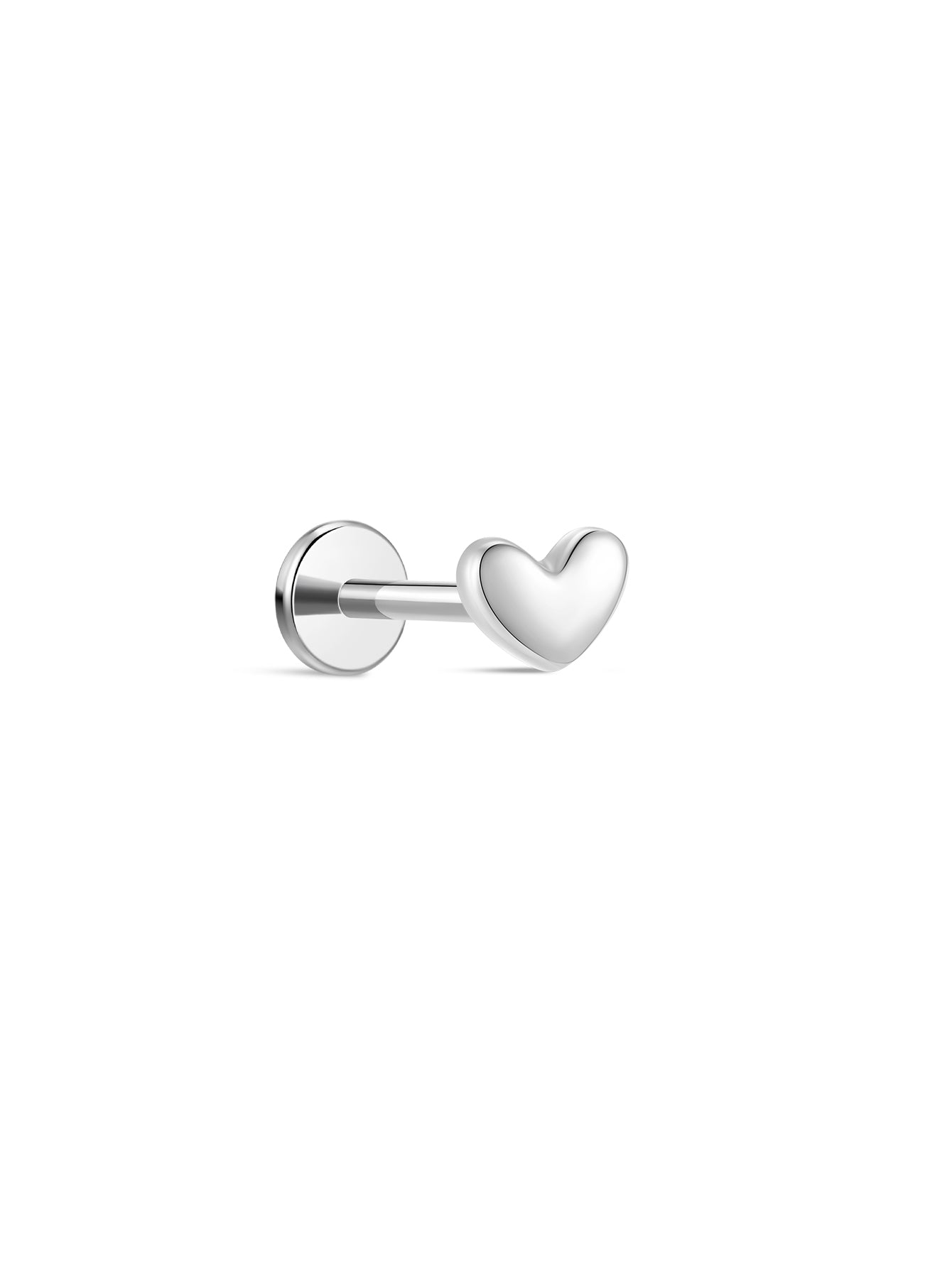 14K Solid Gold  SweetHeart Ear Piercing Stud