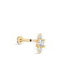 kosiner jewelry 14K Solid Gold Candy Splicing Zirconia Ear Piercing Stud