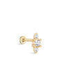kosiner jewelry 14K Solid Gold Candy Splicing Zirconia Ear Piercing Stud