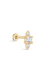 kosiner jewelry 14K Solid Gold Candy Splicing Zirconia Ear Piercing Stud