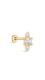 kosiner jewelry 14K Solid Gold Candy Splicing Zirconia Ear Piercing Stud