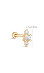 kosiner jewelry 14K Solid Gold Candy Splicing Zirconia Ear Piercing Stud