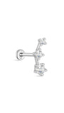 gioielli kosiner Stud per piercing all'orecchio in oro massiccio 14 carati con stella zircone