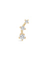 kosiner jewelry 14K Solid Gold Shine Star Zircon Ear Piercing Stud